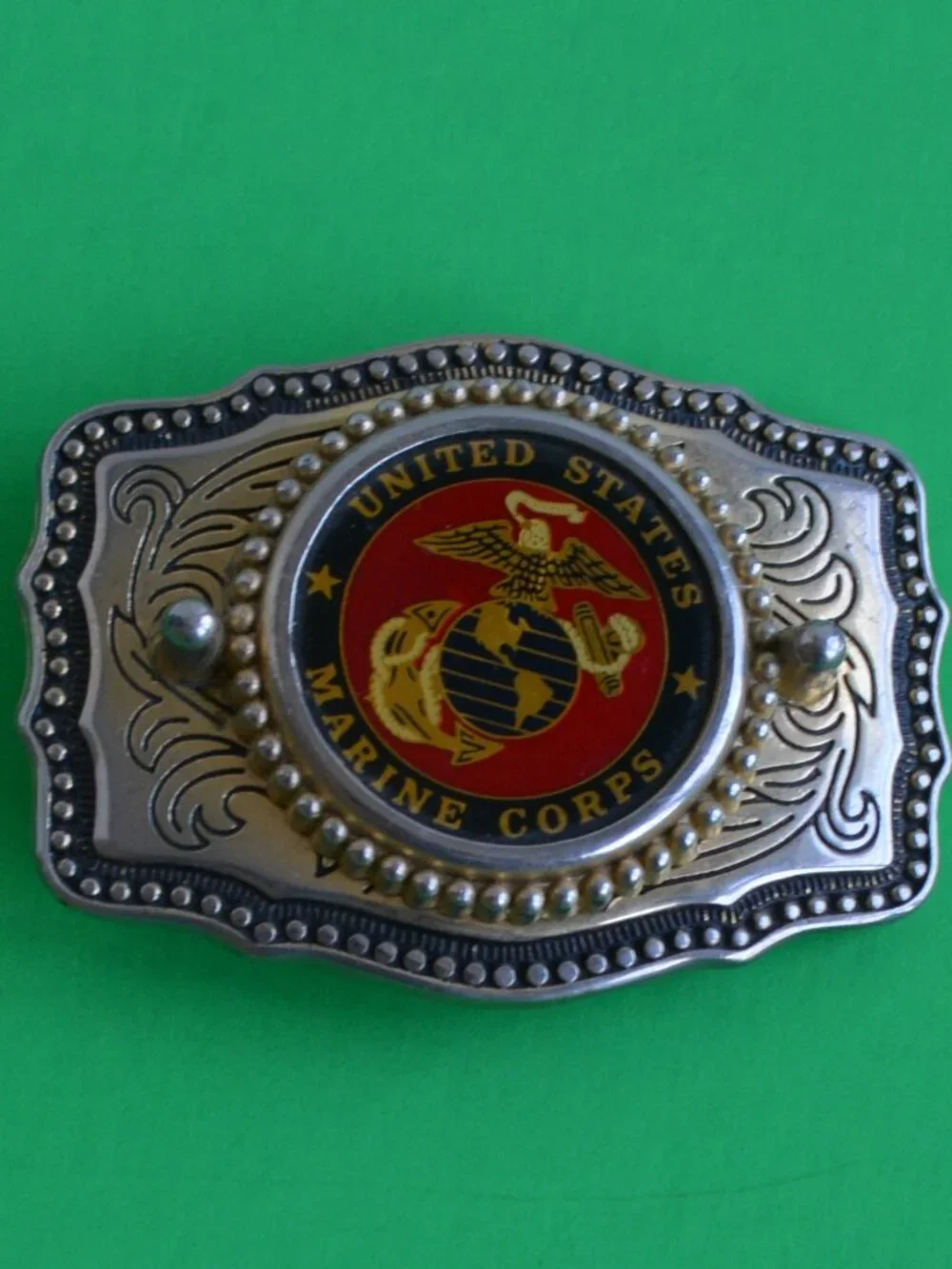 Vintage Western Style United States Marine Corps (USMC) Belt Buckle